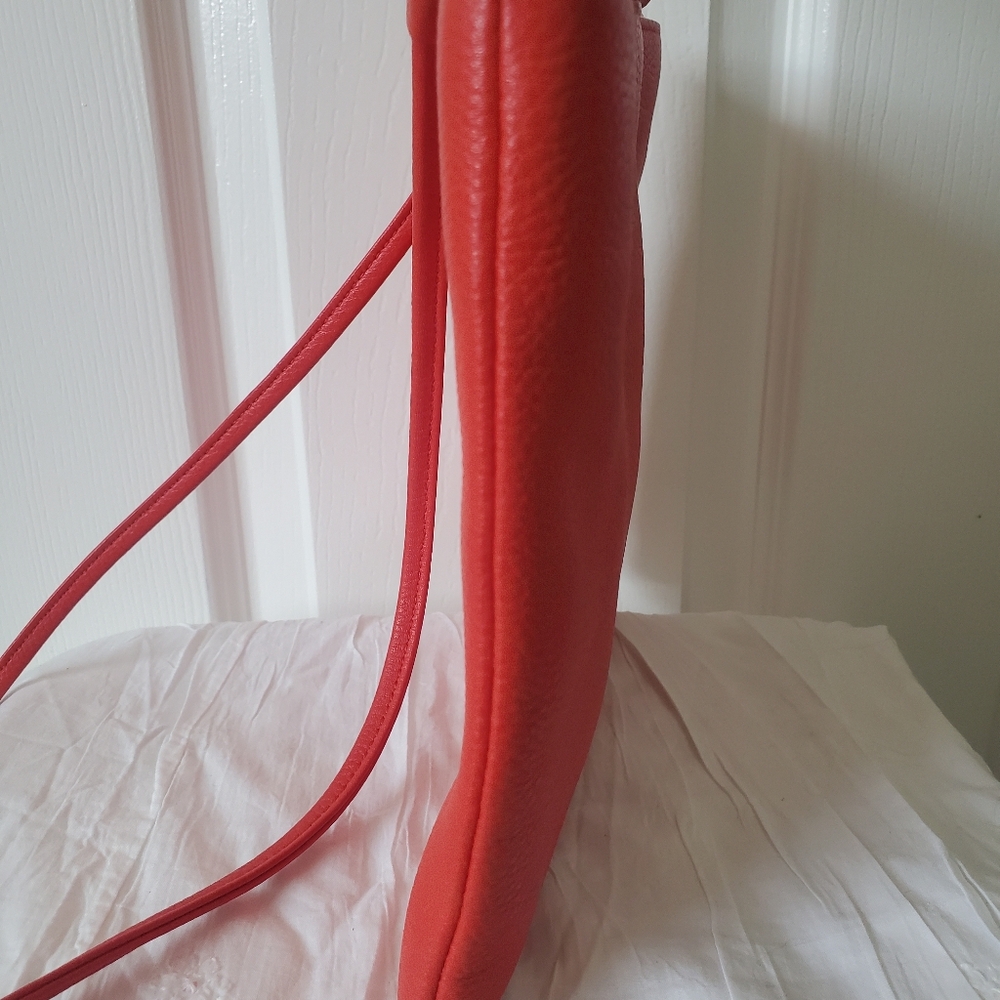 Thacker Orange Red Leather Bag - image 6